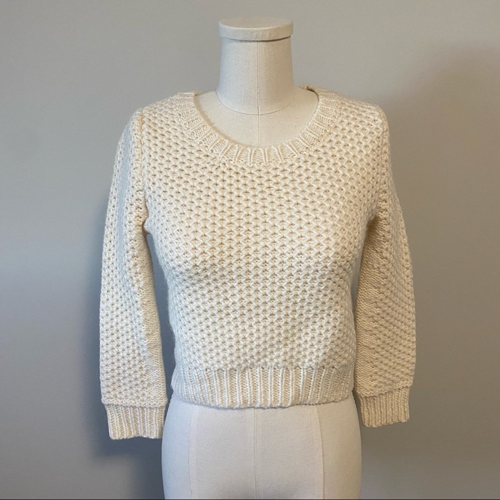 Aritzia Talula Cropped Wool Alpaca Knit Sweater